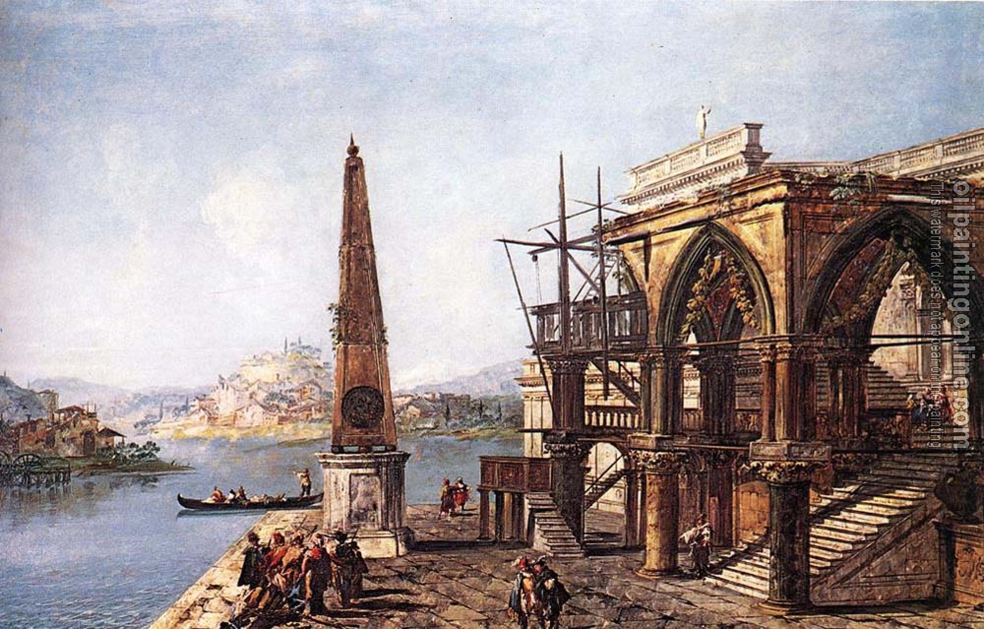 Michele Marieschi - Imaginative View with Obelisk